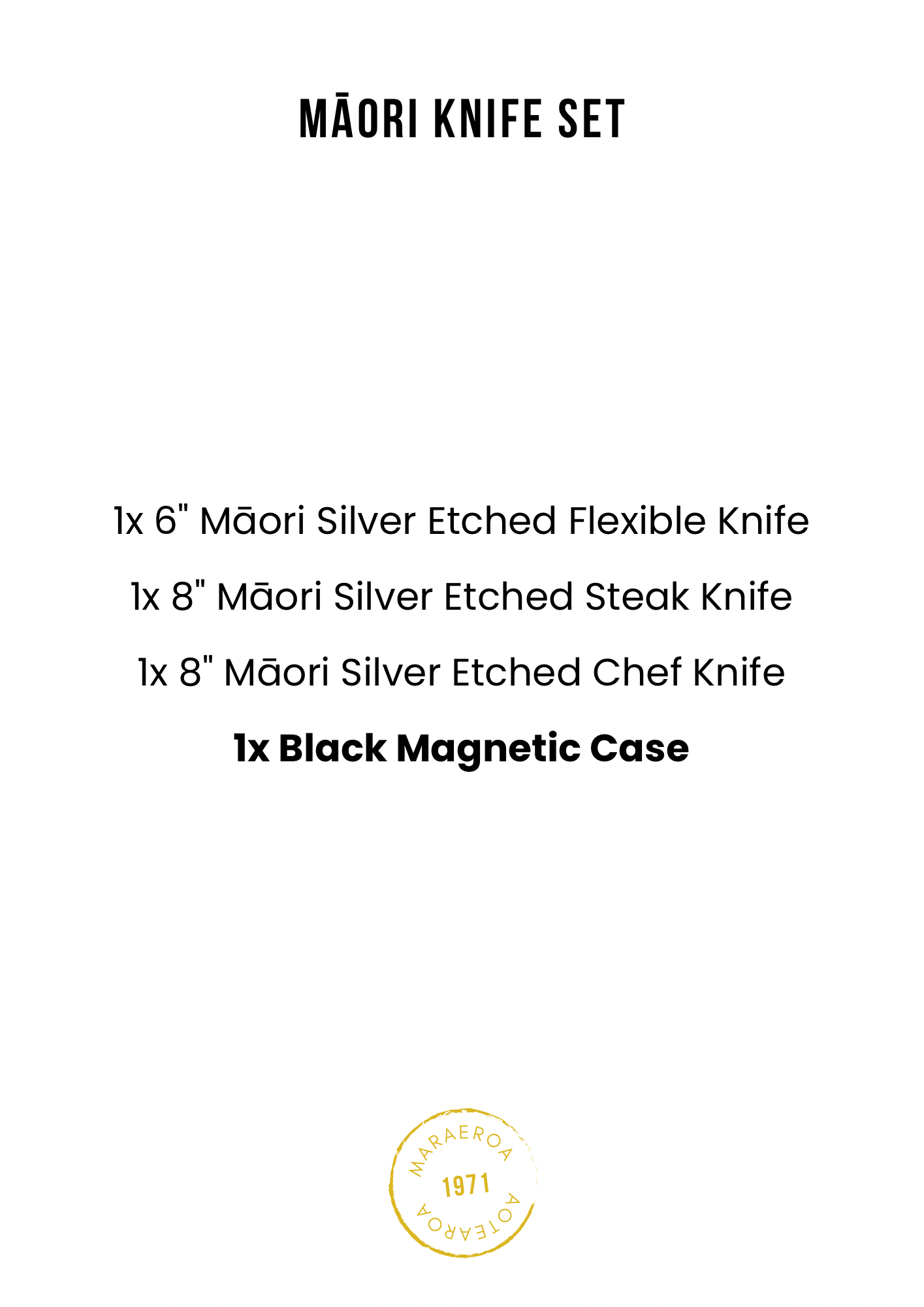 Māori Knife Set (Free 6” Boning Knife + Steel)