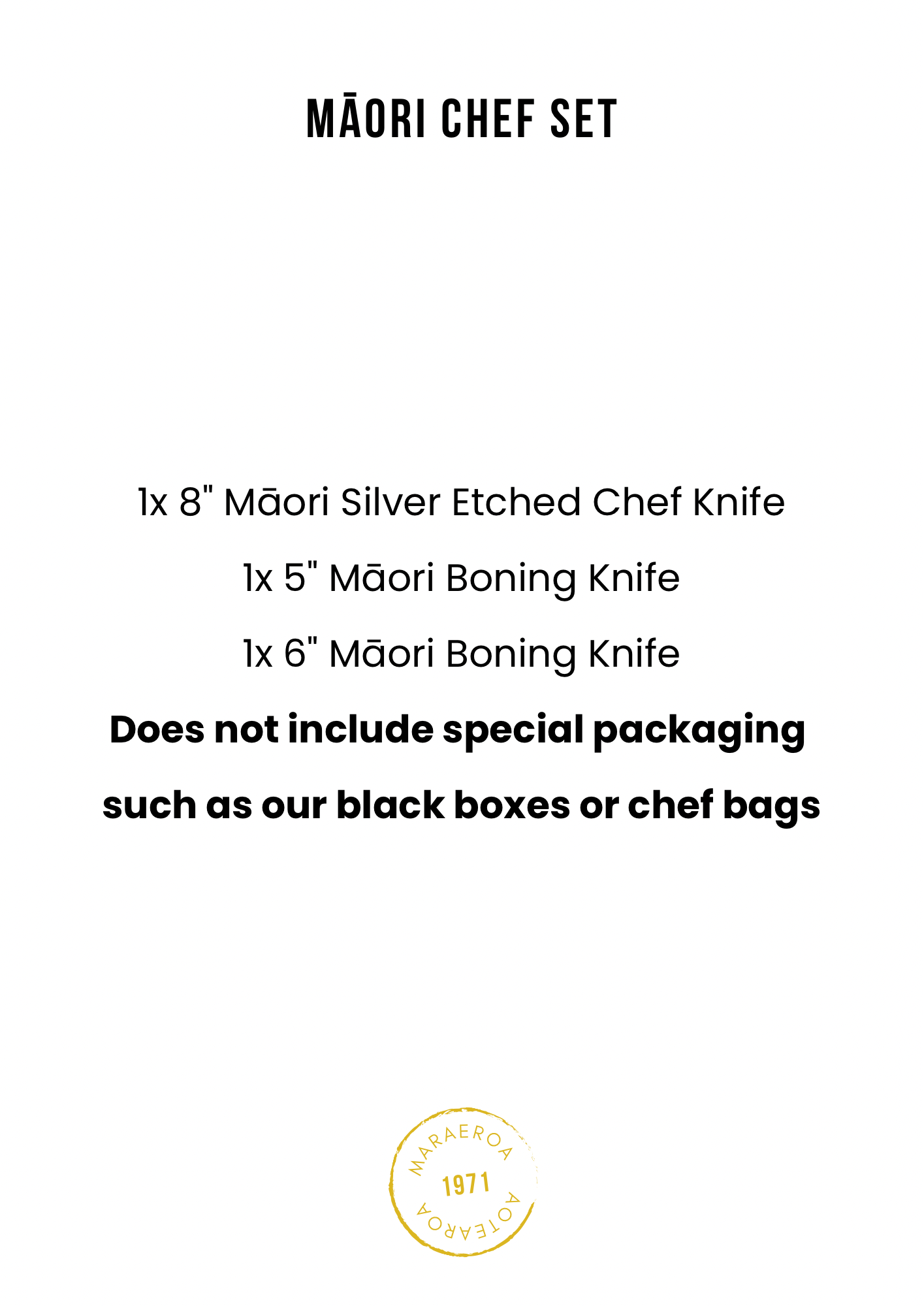 Māori Chef Set