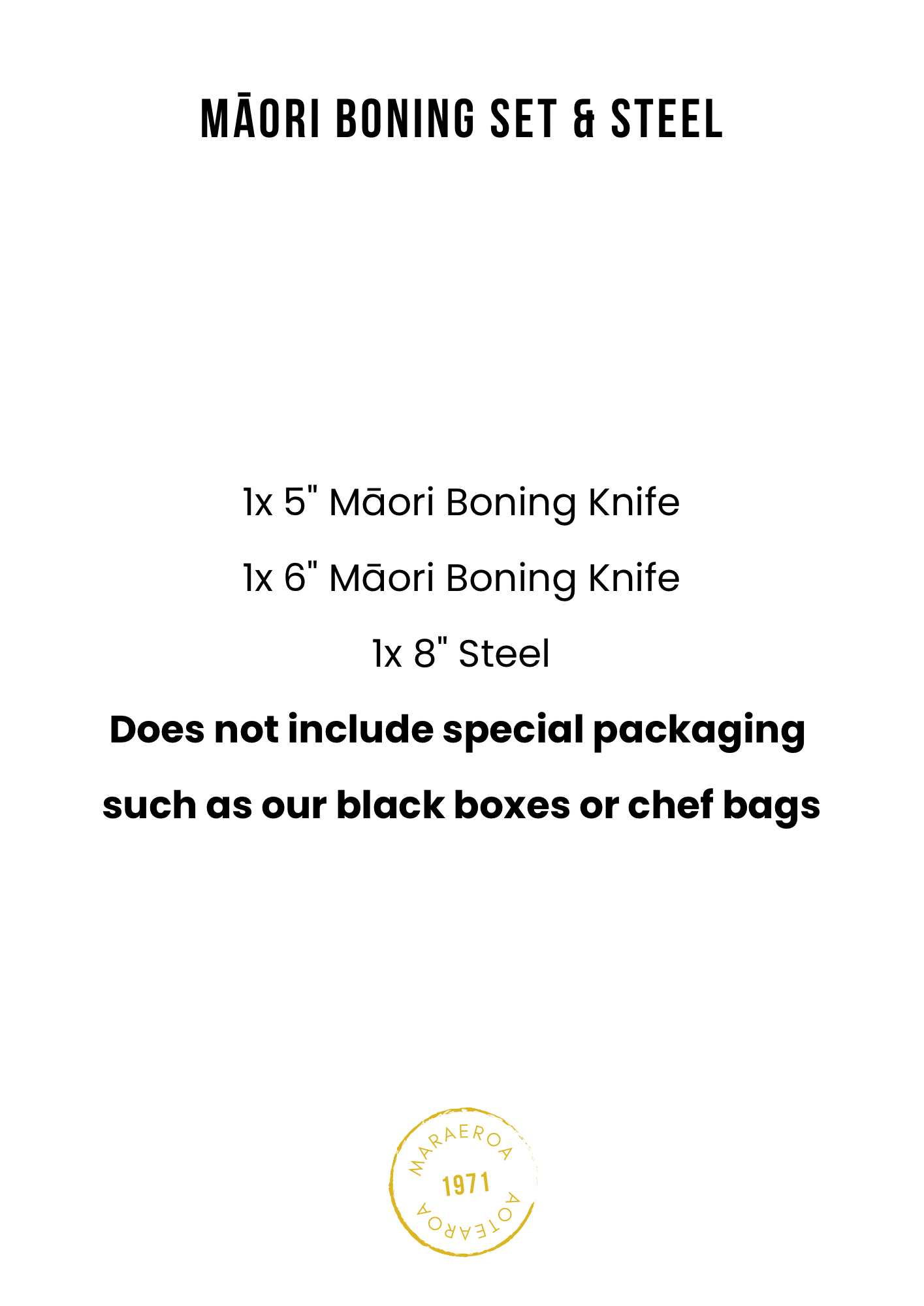 Māori Boning Set & Steel (Limited Time)