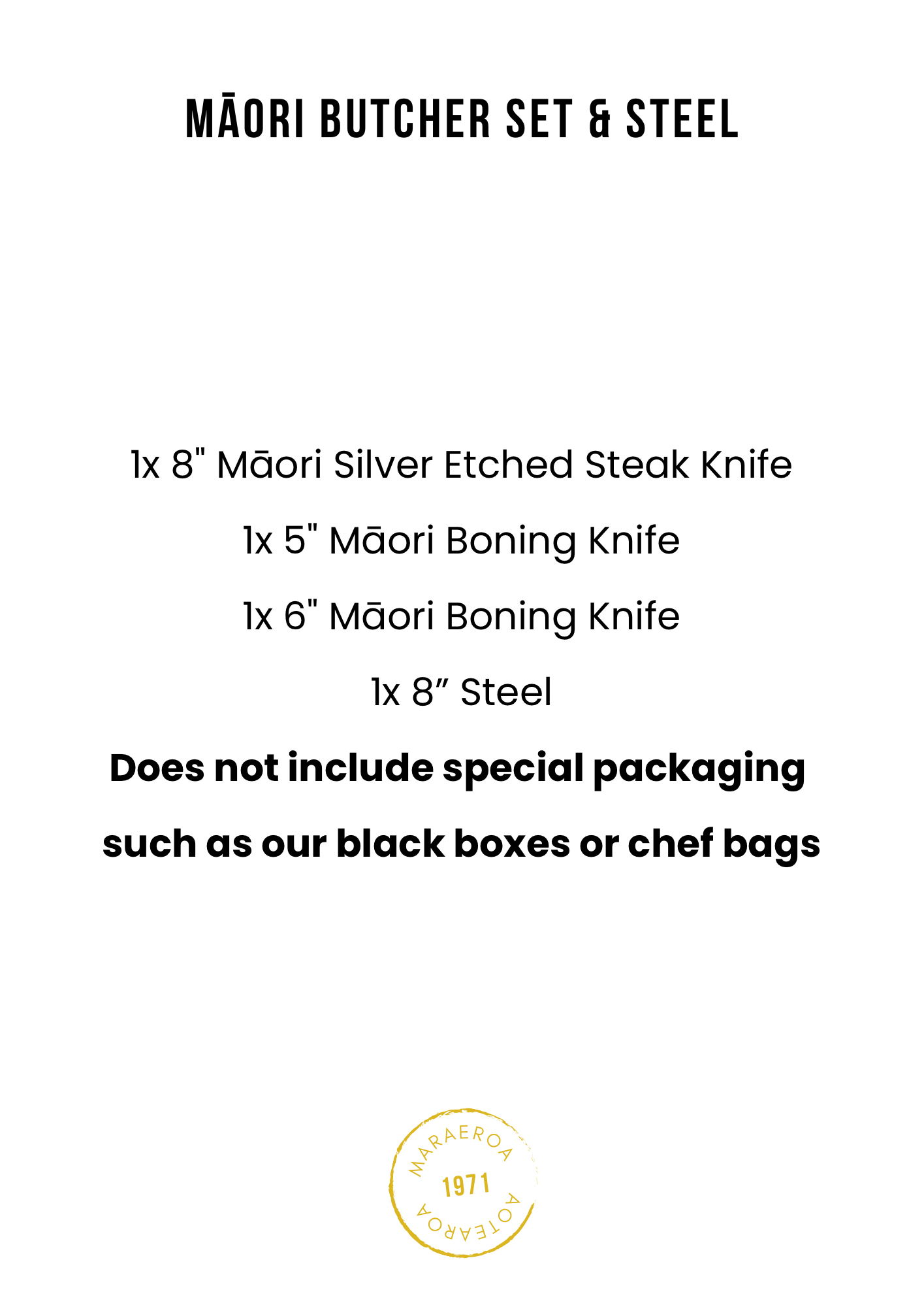 Māori Butcher Set & Steel (Limited Time)